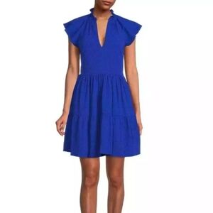 NWT Antonio Melani Dress Vanya Mini Romantic Blue Pockets Cap Sleeve V-neck sz 0
